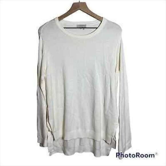 1. State cream high low tie sleeve womens long sleeve sweater size medium‎ - Picture 1 of 5